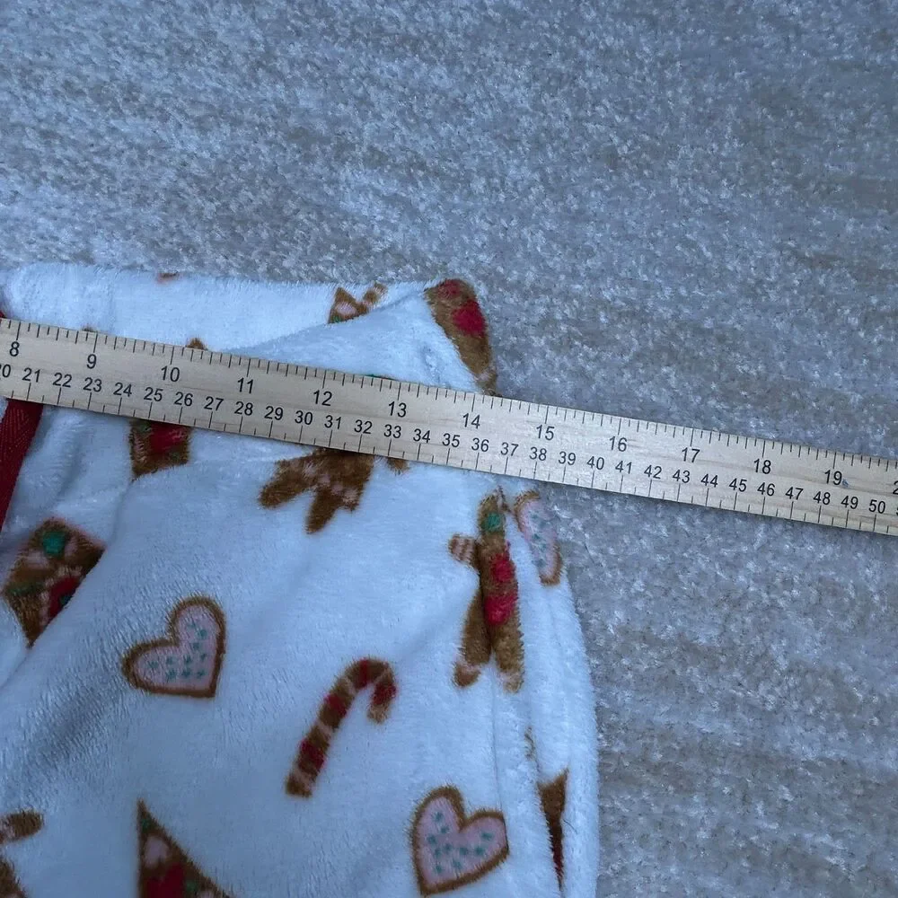 Joyspun Pajama Pants Girls S 4-6 Gingerbread Fleece Holiday Sleepwear White